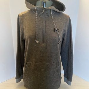Under Armour 3/4 zip Coldgear Hoodie Gray With White And Black Specks Sz S.